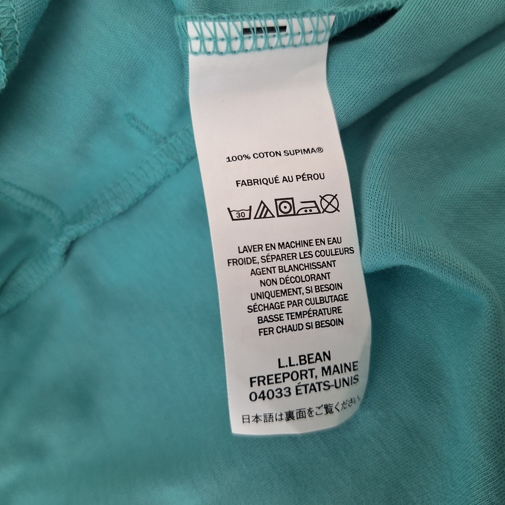 L.L. Bean Women's Pima Cotton Dusty Aqua Open Cardigan Pockets Size Large NWT - Picture 7 of 7